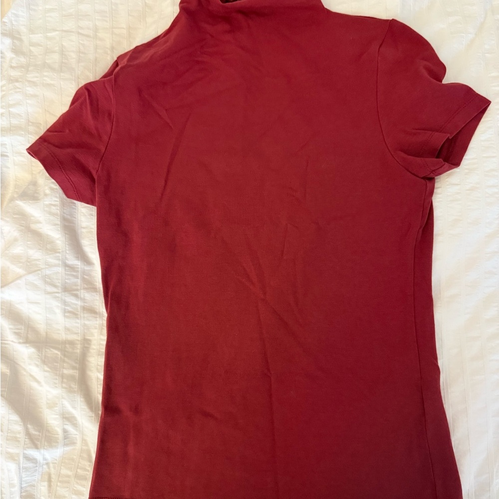 Madewell Red Mock Neck Shirt